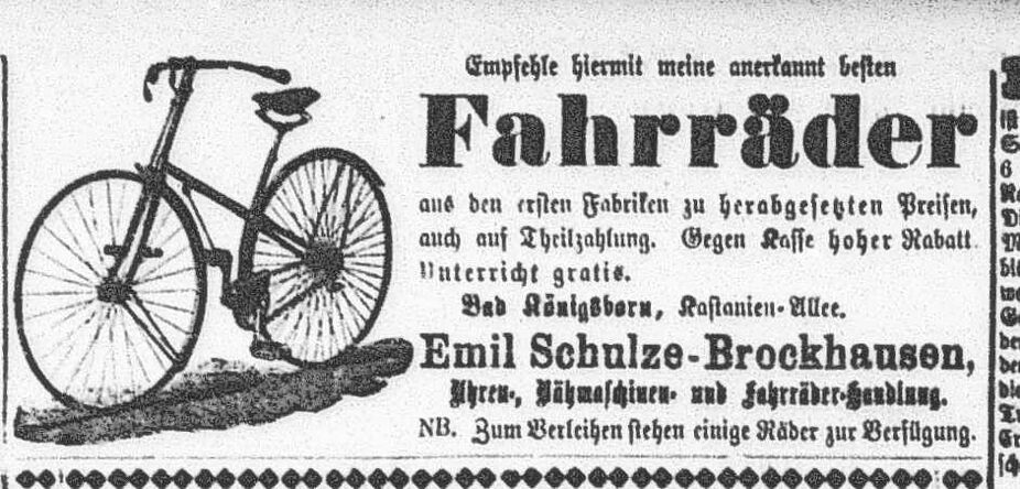 Emil Brockhausen verkauft Fahrräder auf der Kaiserstraße