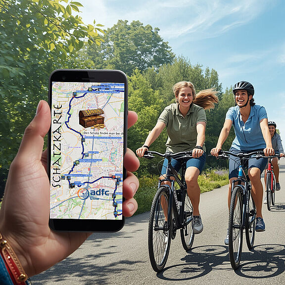 Schatzsuche mit Smartphone und Fahrrad