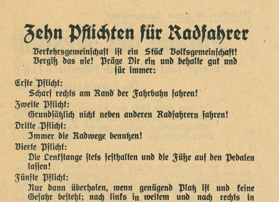 Zehn Pflichten für Radfahrer Flugblatt: Zehn Pflichten für Radfahrer