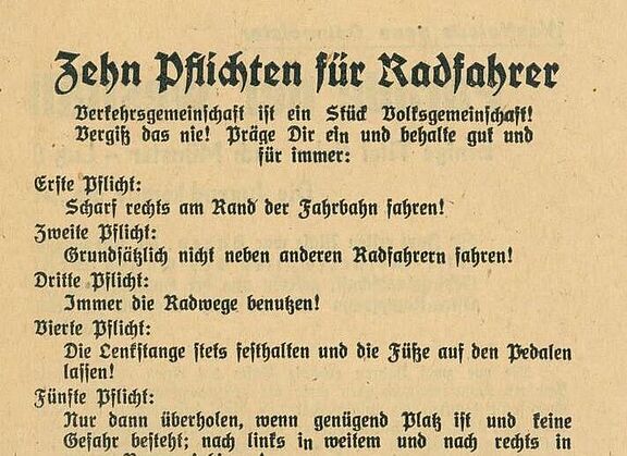 Zehn Pflichten für Radfahrer