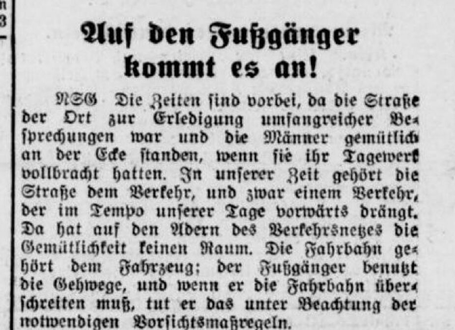 Auf den Fußgänger kommt es an. Auf den Fußgänger kommt es an.