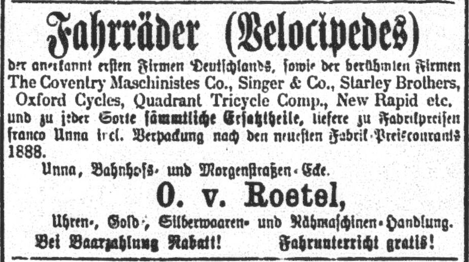 Die ersten Räder wurden auf der Bahnhofstraße verkauft.