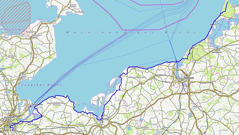 Streckenübersicht, ca. 210 km