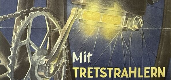 Plakat: Mit Tretstrahlern fährst Du sicherer