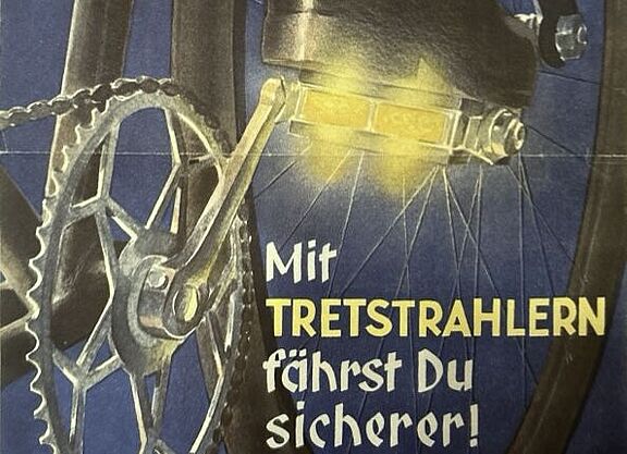 Plakat: Mit Tretstrahlern fährst Du sicherer