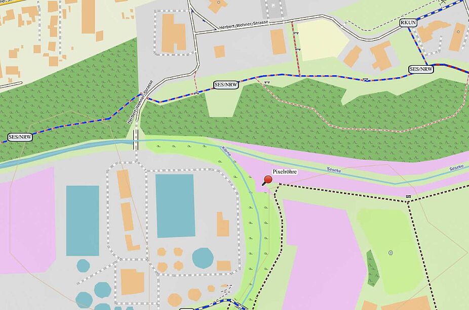 Lage der Pixelröhre