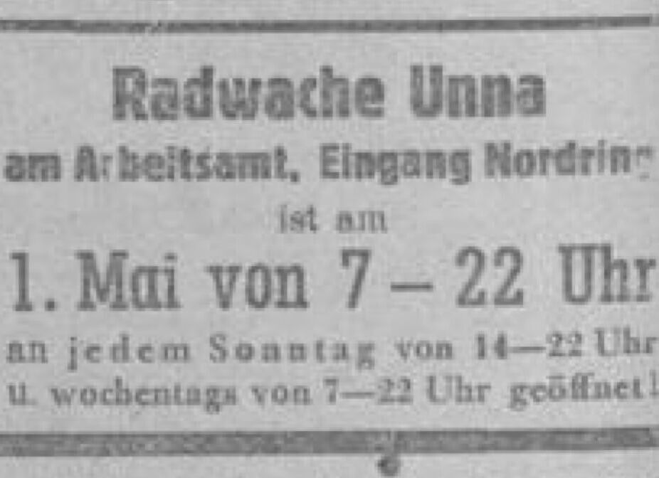 Radwache am Nordring Stadtarchiv Unna