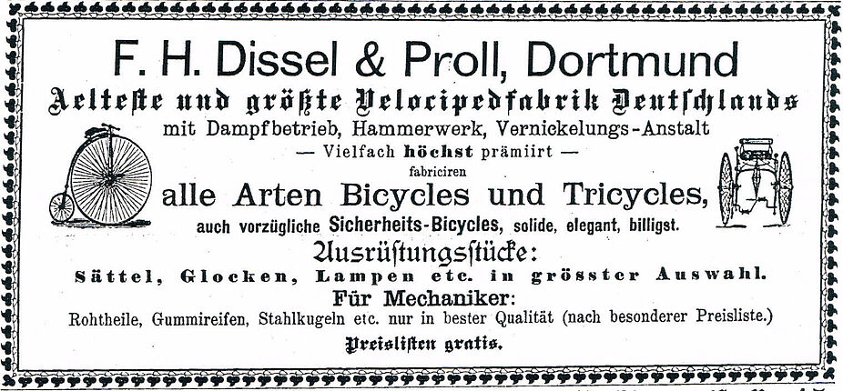 Werbung Dissel & Proll, 1886