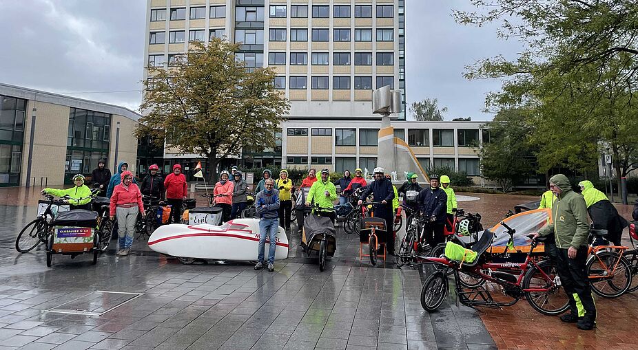 Stopp auf dem Willy-Brandt-Platz in Lünen