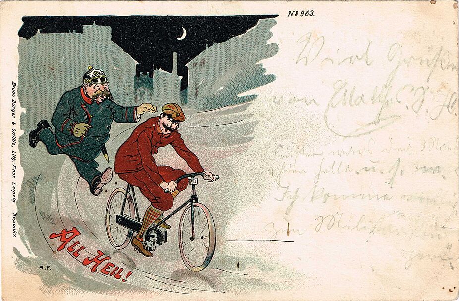 Postkarte Fahrraddiebstahl 1898