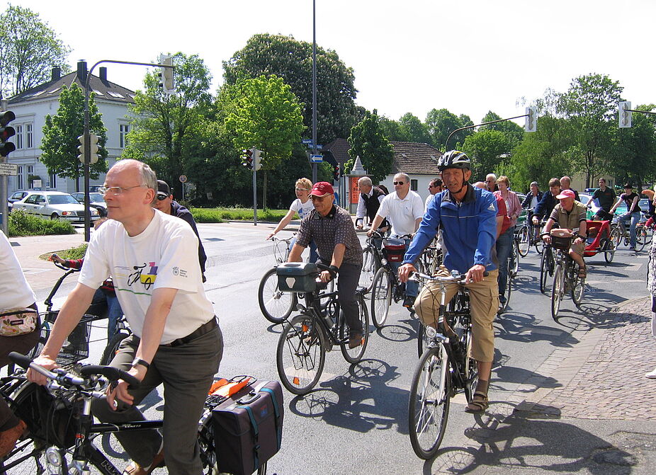 Fahrraddemonstration auf dem Verkehrsring