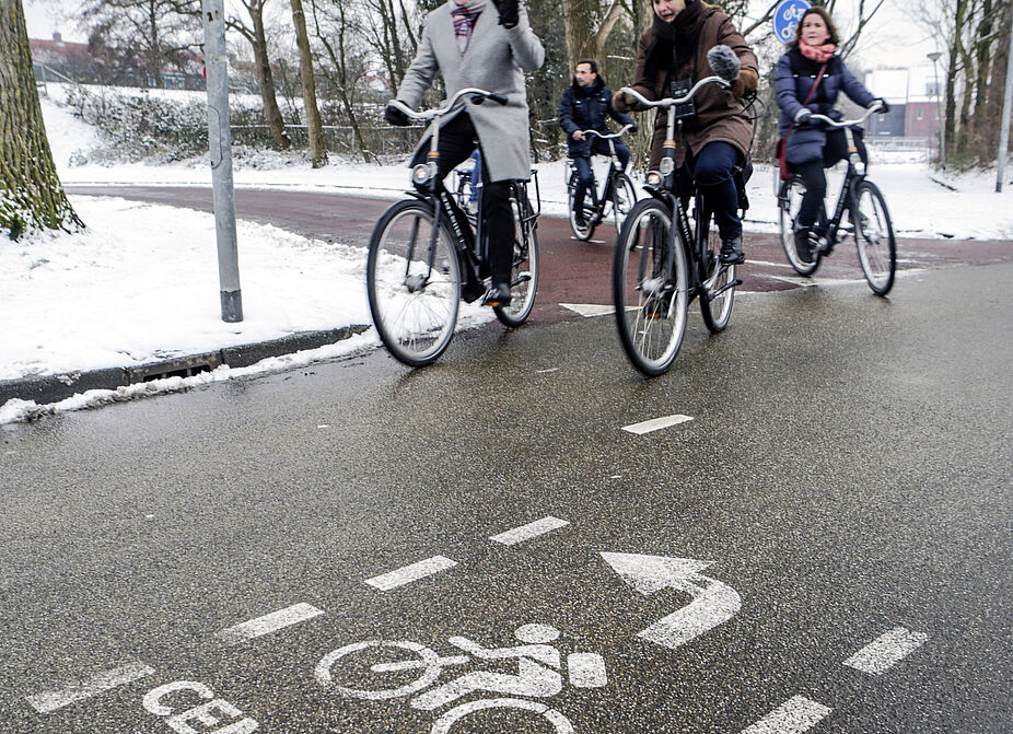Wo einst eine Kfz-Durchgangsstraße war, verläuft jetzt eine Premium-Radroute Premium-Radroute in Groningen