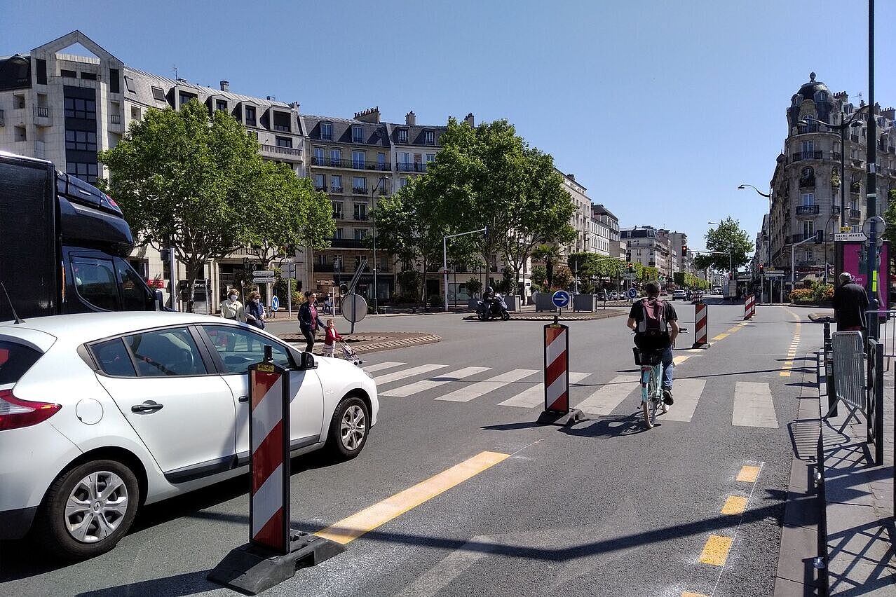 Pop-Up-Bike-Lanes in Paris